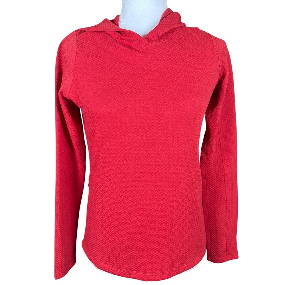 IBKÜL Womens Popcorn Stitch‎ Hoody Red Long Sleeve Pullover XS 30001 New